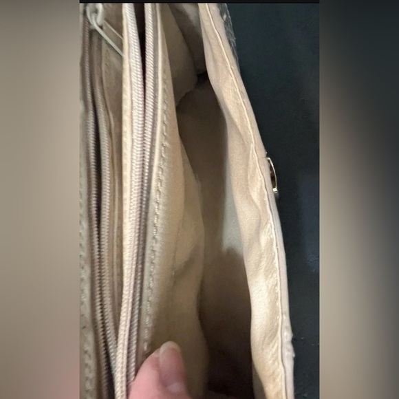 Liz Claiborne Shoulder Bag Champagne Faux Croc Leather Purse Chain Strap Chic - Picture 10 of 16